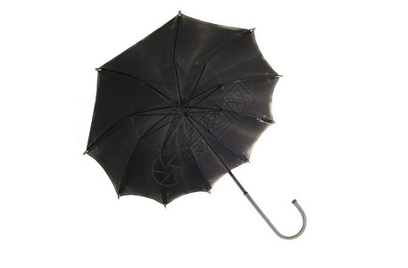 白色背景上的黑色复古雨伞图片