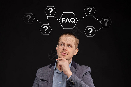 回答和提问的概念FAQ与图标图片