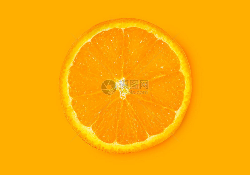 橘子水果橙色底部的圆橙片隔离物图片