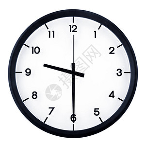 古典模拟时钟指向8点钟在白图片