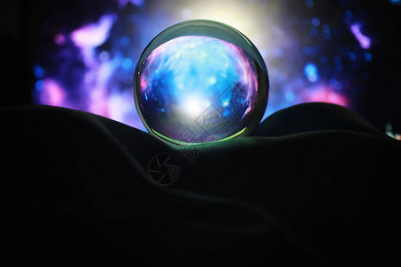 占星术背景带有预测的水晶球星座运势算命和决定命运有水图片