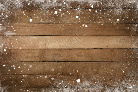 圣诞背景带雪框的旧木板纹理古图片