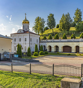 十九届六中全会精神托尔斯泰街15号维捷布斯克白俄罗斯2019年7月28日精神和文化中心十九世纪的建筑精神文化中心的大楼内设有圣灵修道院圣奥尔金斯基背景