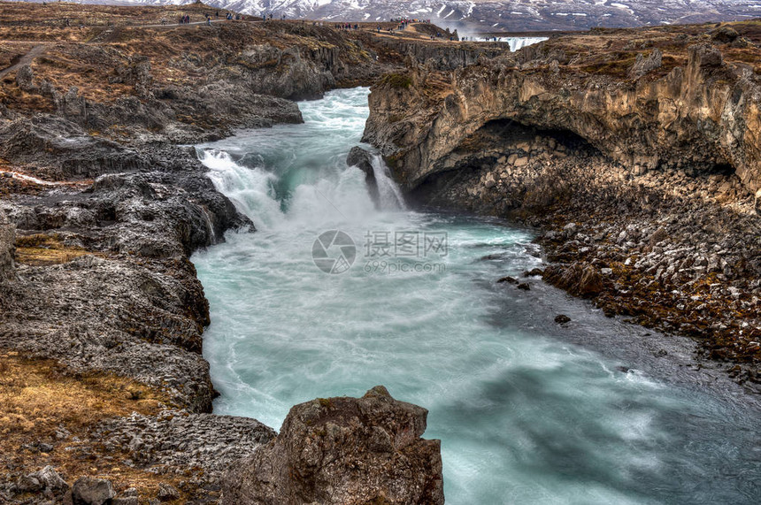 冰岛北部的戈达福斯河下游的图片