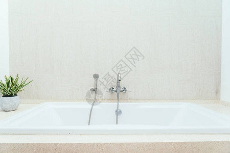 美丽的奢华豪白色浴缸装饰浴室图片