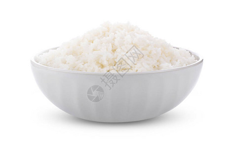 白背景的一碗大米背景图片