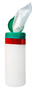 塑料罐中的抗菌消毒湿巾图片