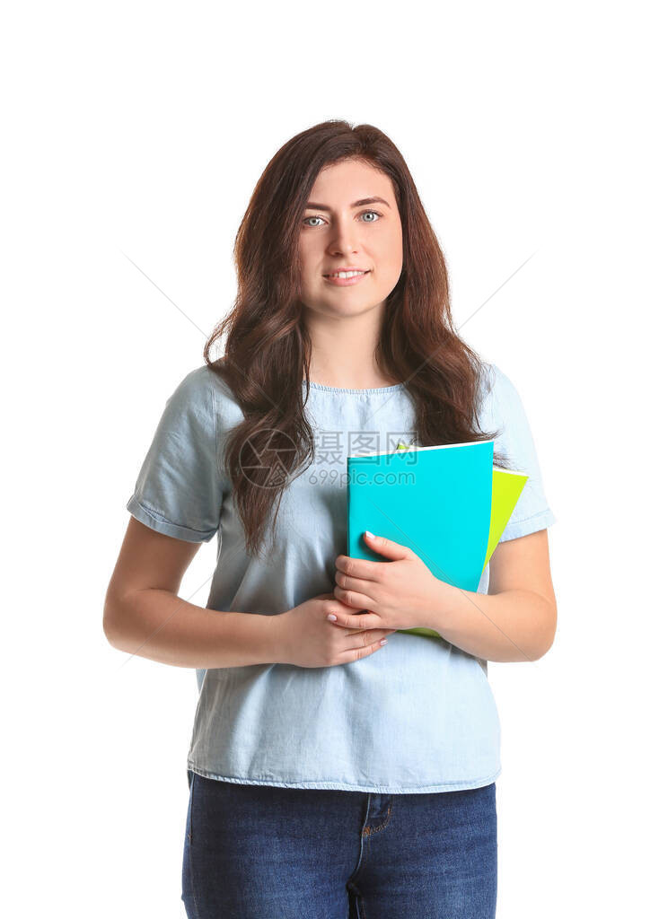 白色背景的女教师图片