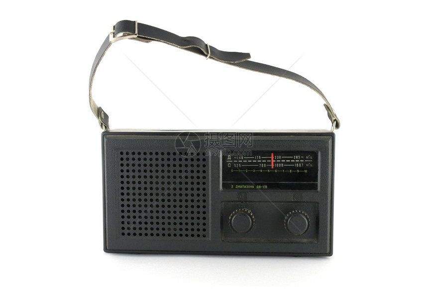 白色的黑色袖珍收音机图片