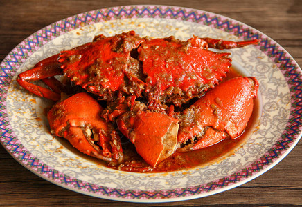 Padang酱或Padang螃蟹印度尼西亚人图片