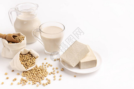 大豆及其衍生物豆浆白块奶背景图片