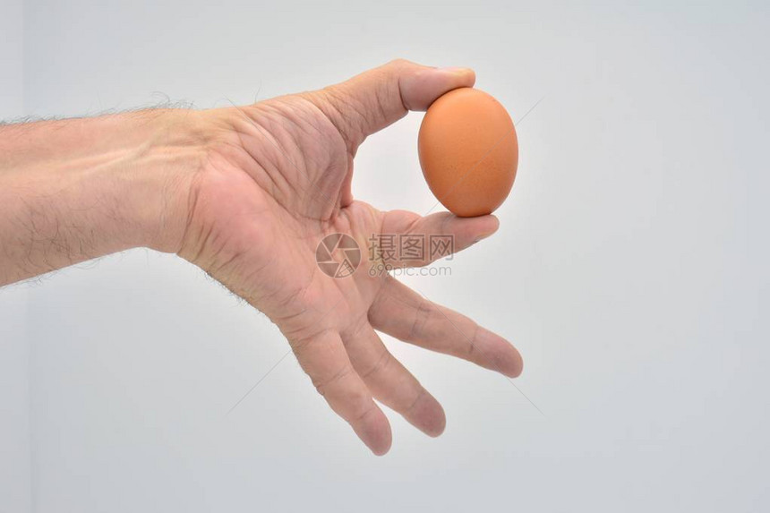 用两只手的指固定鸡蛋图片