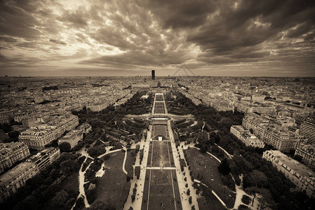 法国日落时巴黎市天图片