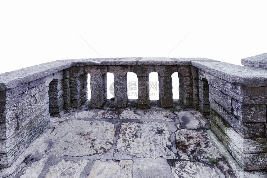 索契要塞的古石阳台图片
