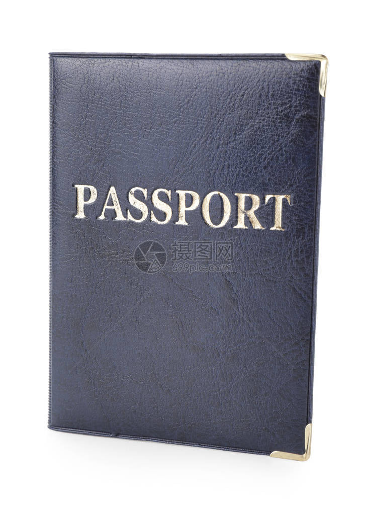 白色背景上的一本护照图片