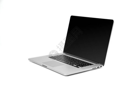 白色背景的视窗开着的旁有笔记本电脑灰色金属纸图片