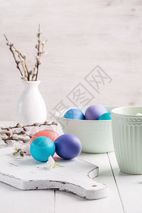 复活节鸡蛋和咖啡棉花糖图片