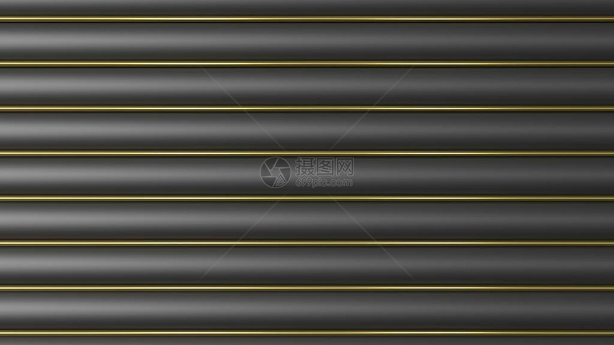 圆柱体的黑色金背景3d渲染图片