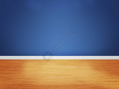 蓝墙空房间背景背景图片