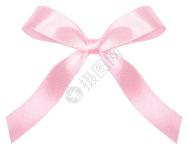 粉红礼物弓在白色背景图片