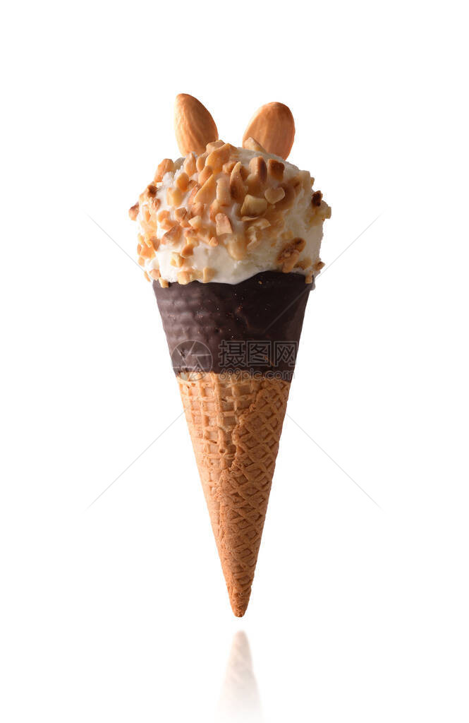 杏仁口味奶油冰淇淋图片