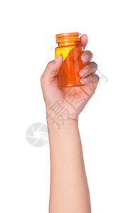 白底孤立于白底的橙色瓶子blankmedicineblankd图片
