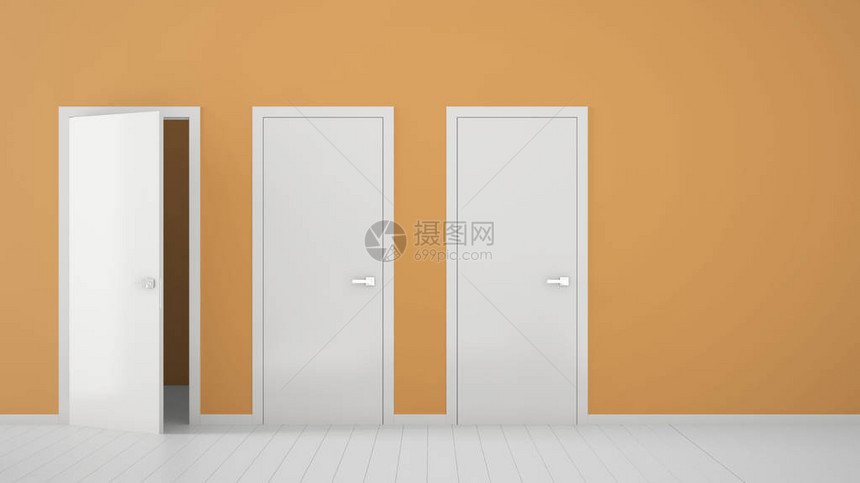 空荡的橙色房间室内设计图片