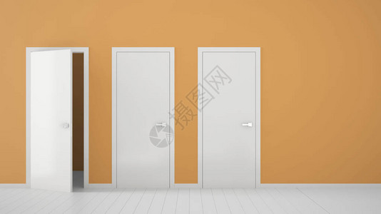 空荡的橙色房间室内设计背景图片