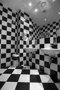 黑白洗手间背景图片