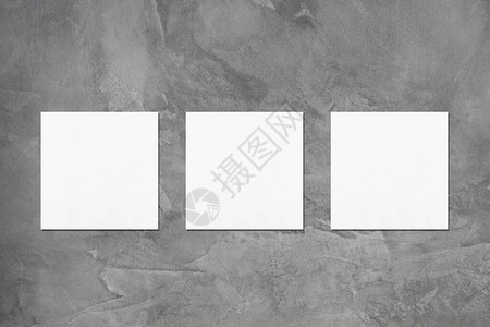 三个白色方形商业卡模型图片