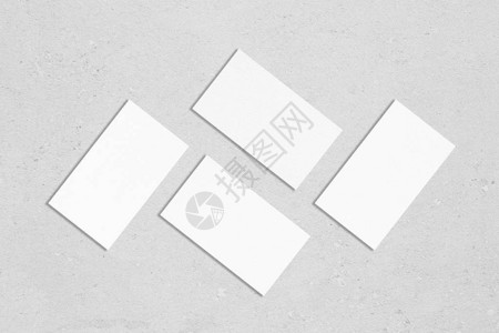 四个白色矩形商务卡模型图片