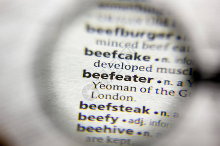 字典中的单词或短语Beefeater图片