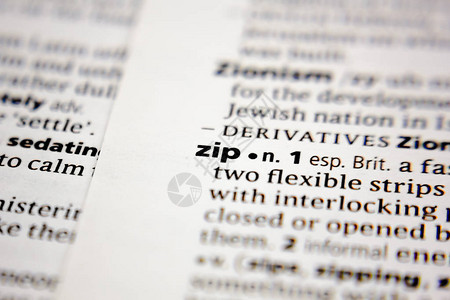字典中的单词或短语zip图片