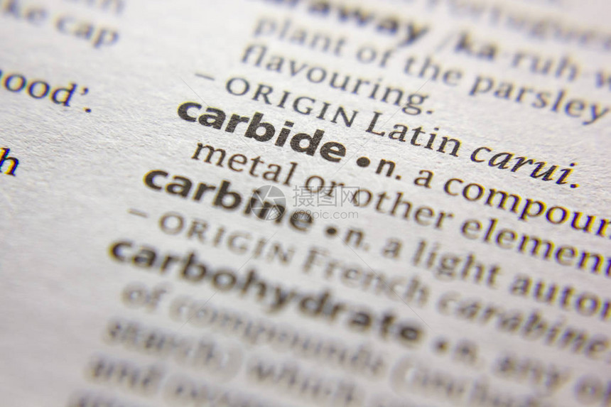 字典中的单词或短语Carbide图片