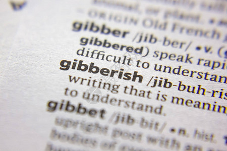 字典中的单词或短语Gibberish图片