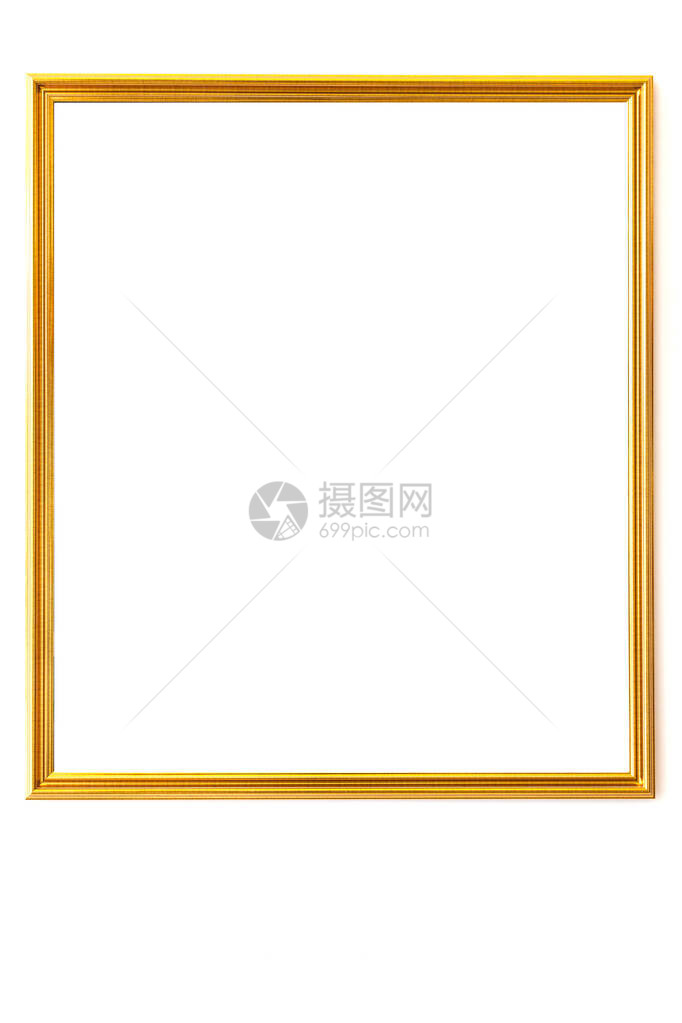 金色复古框架白色背景上优雅的复古金图片