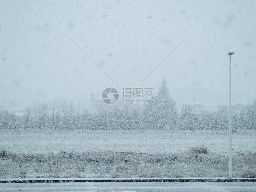 冬日白雪飘落图片