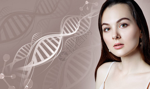 DNA链中感女人的肖像图片