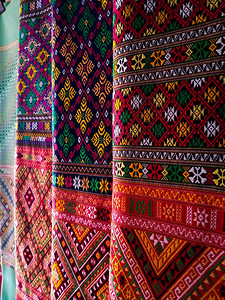 泰国式丝绸织物泰国纺织手背景图片