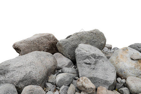白色背景上孤立的岩石背景图片