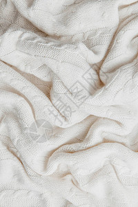 白羊毛编织的布料纹理皱图片