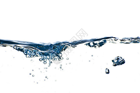 用气泡和水滴溅起的孤立水抽象图片