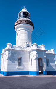 拜伦湾灯塔陛下在阳光明媚的一天澳图片