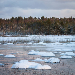 冬天结冰的湖面图片