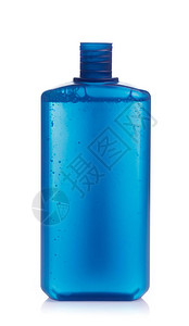 白底隔离的蓝色瓶装产品图片