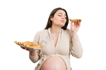 孕妇吃煎饼图片