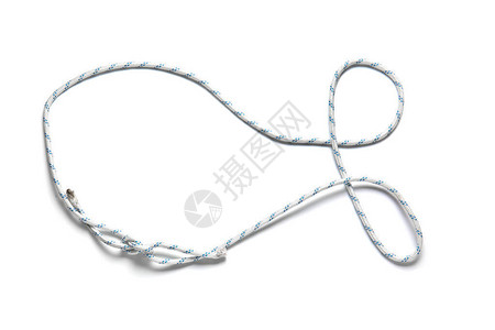 白色背景上带结的绳子图片