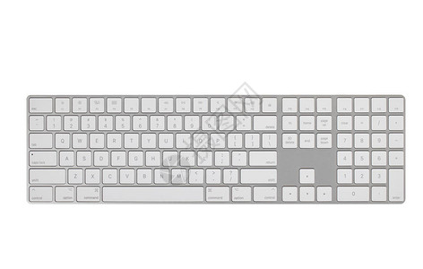 白色背景的键盘现代办公设备图片