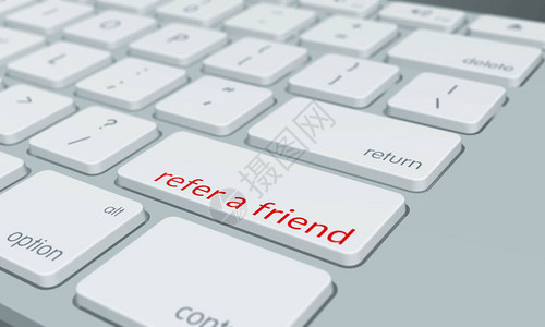 带推荐朋友字键的电脑键盘图片