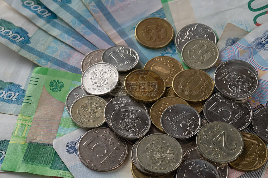 俄罗斯银行俄罗斯的钱背景钱卢布关闭俄罗斯的工资收入和财务一个的经济卢布的恩卡达图片